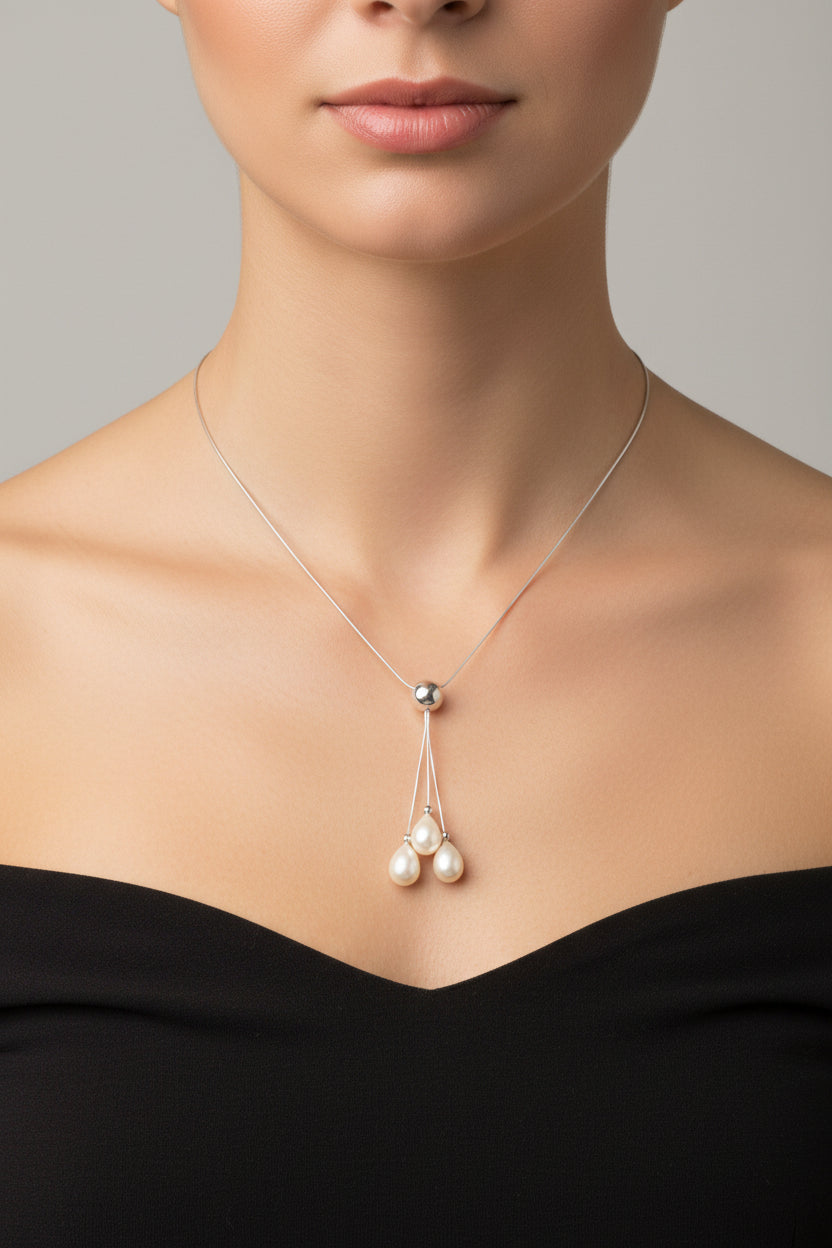 Sterling Silver Pearl Necklace NCZ675