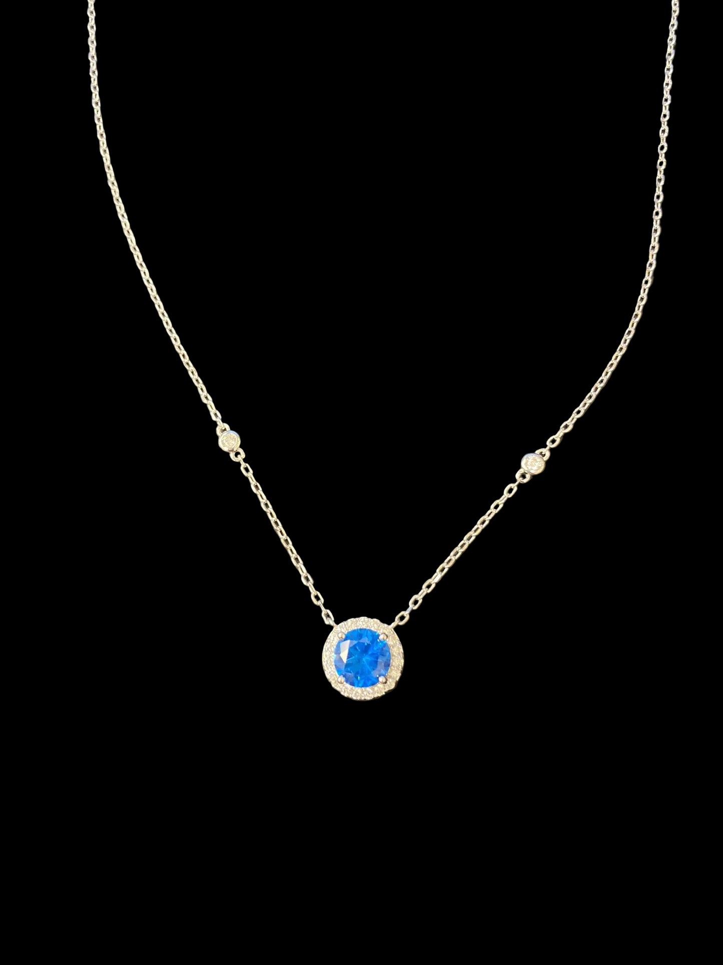 Sterling Silver Necklace CZ Stone NCZ818