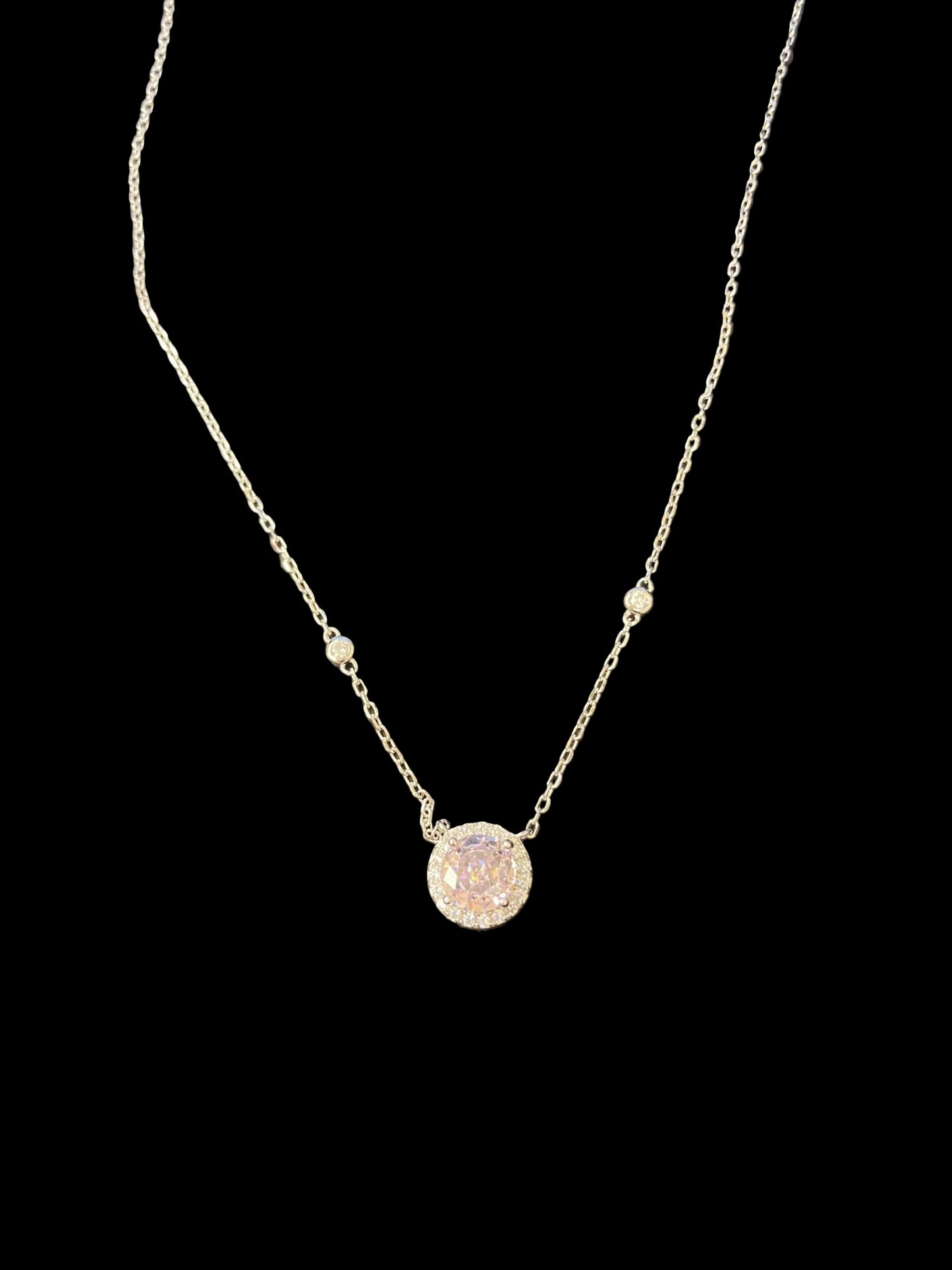 Sterling Silver Necklace CZ Stone NCZ818