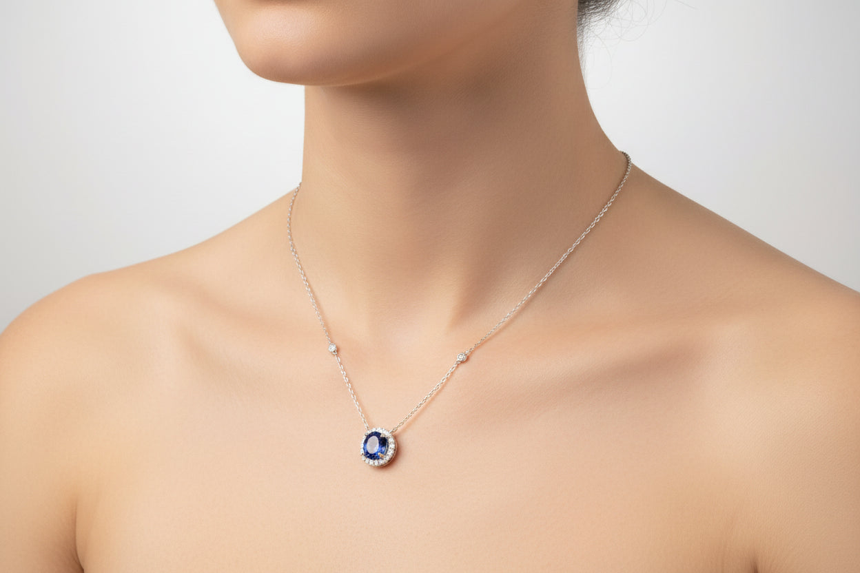 Sterling Silver Necklace CZ Stone NCZ818