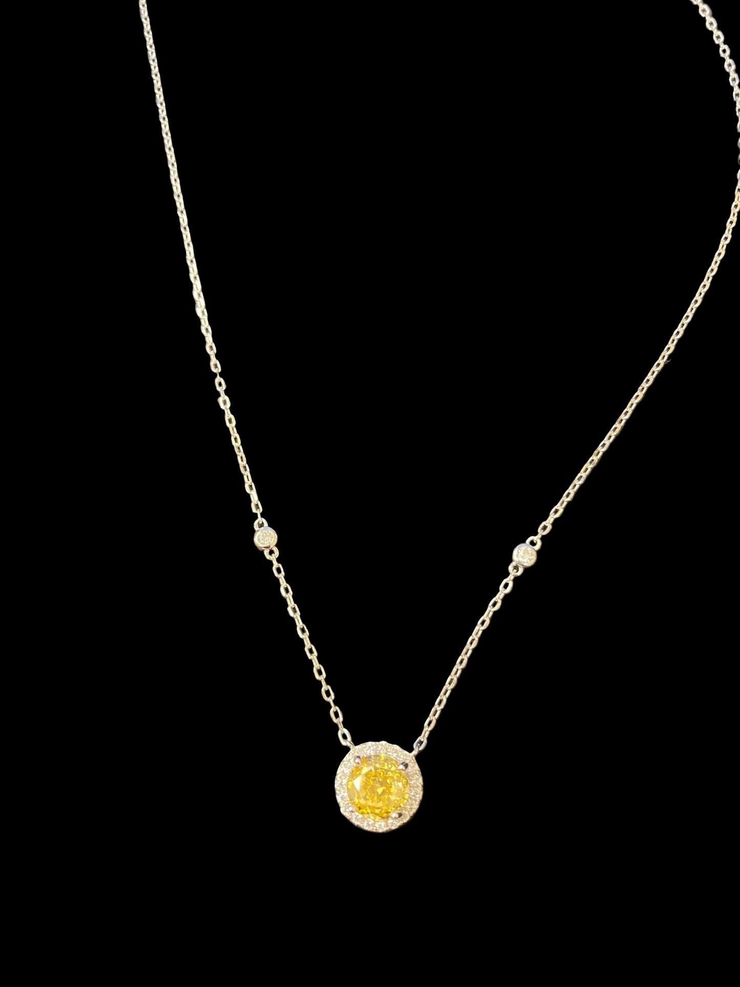 Sterling Silver Necklace CZ Stone NCZ818
