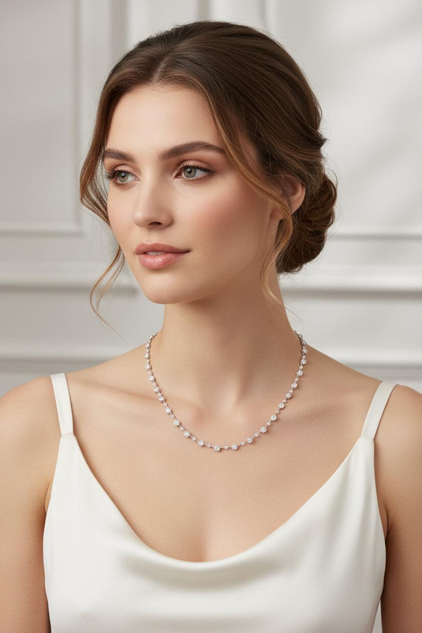 Sterling Silver 18" Necklace CZ Stone NCZ900