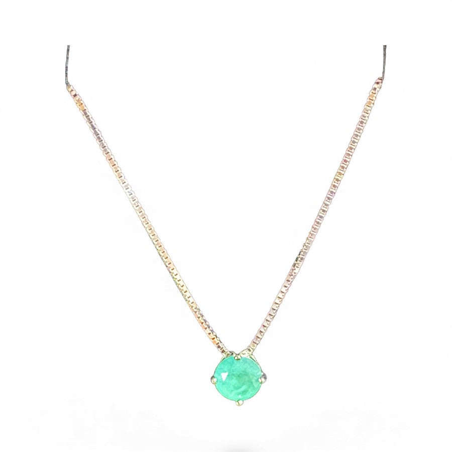 Sterling Silver Necklace 6 MM Stone NCZ9218