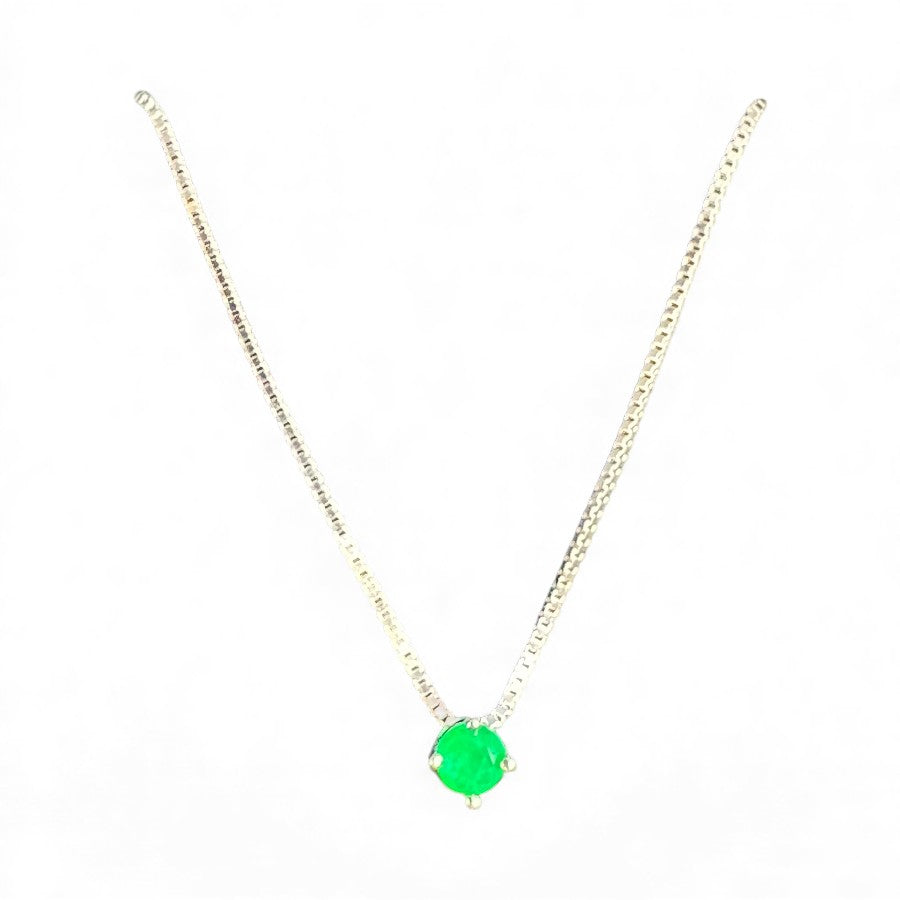 Sterling Silver Necklace 4 MM Stone NCZ9219