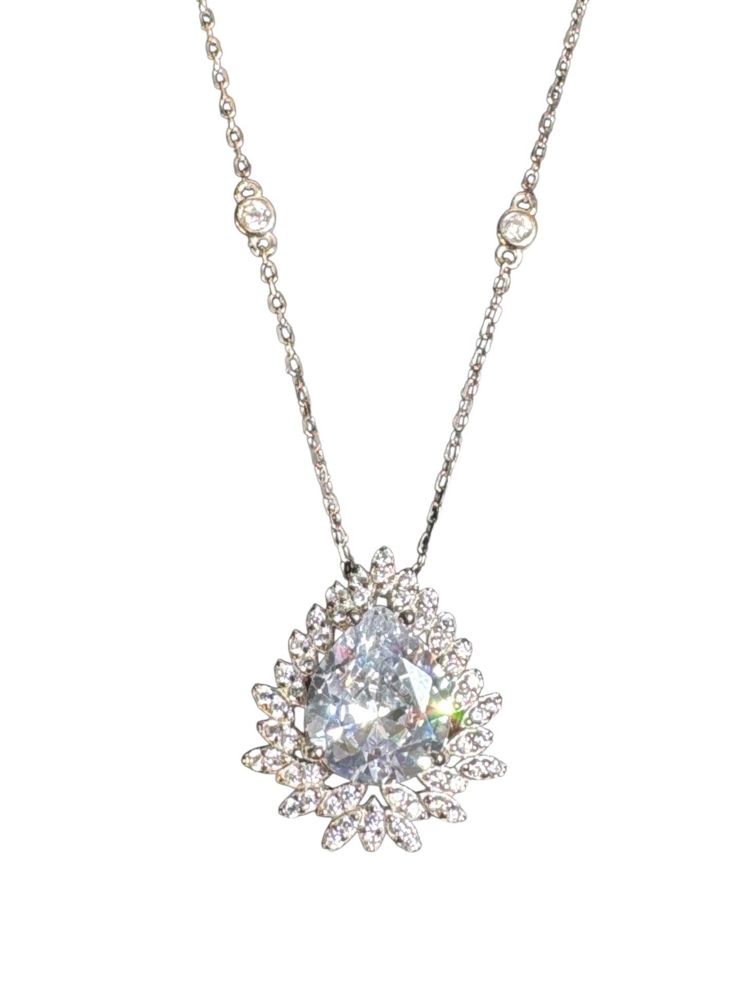 Sterling Silver Pear Shape Necklace NCZ9500