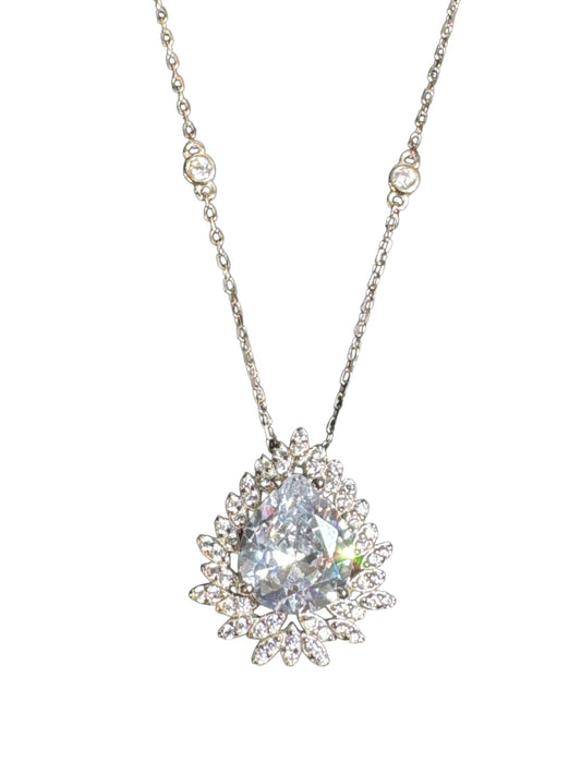 Sterling Silver Pear Shape Necklace NCZ9500