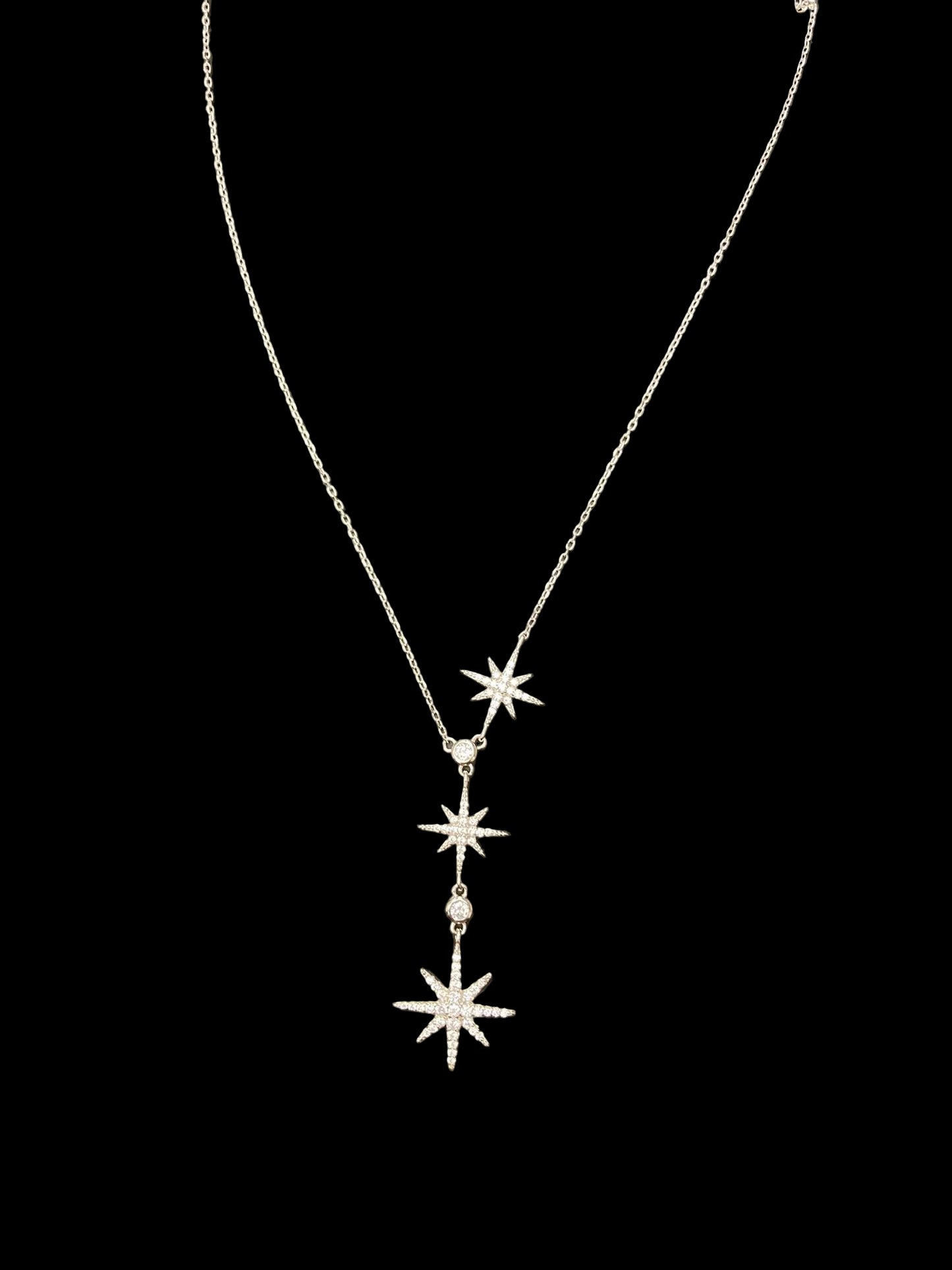 Sterling Silver Star Necklace CZ Stone NCZ9800