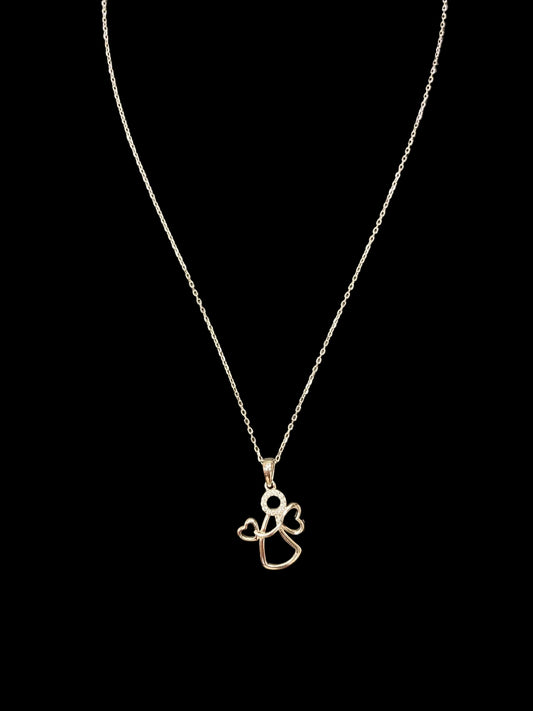 Sterling Silver Angel Necklace CZ Stone NCZ9852