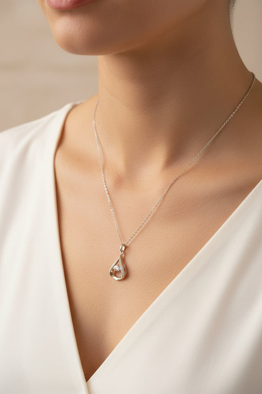 Sterling Silver Necklace CZ Stone NCZ9913