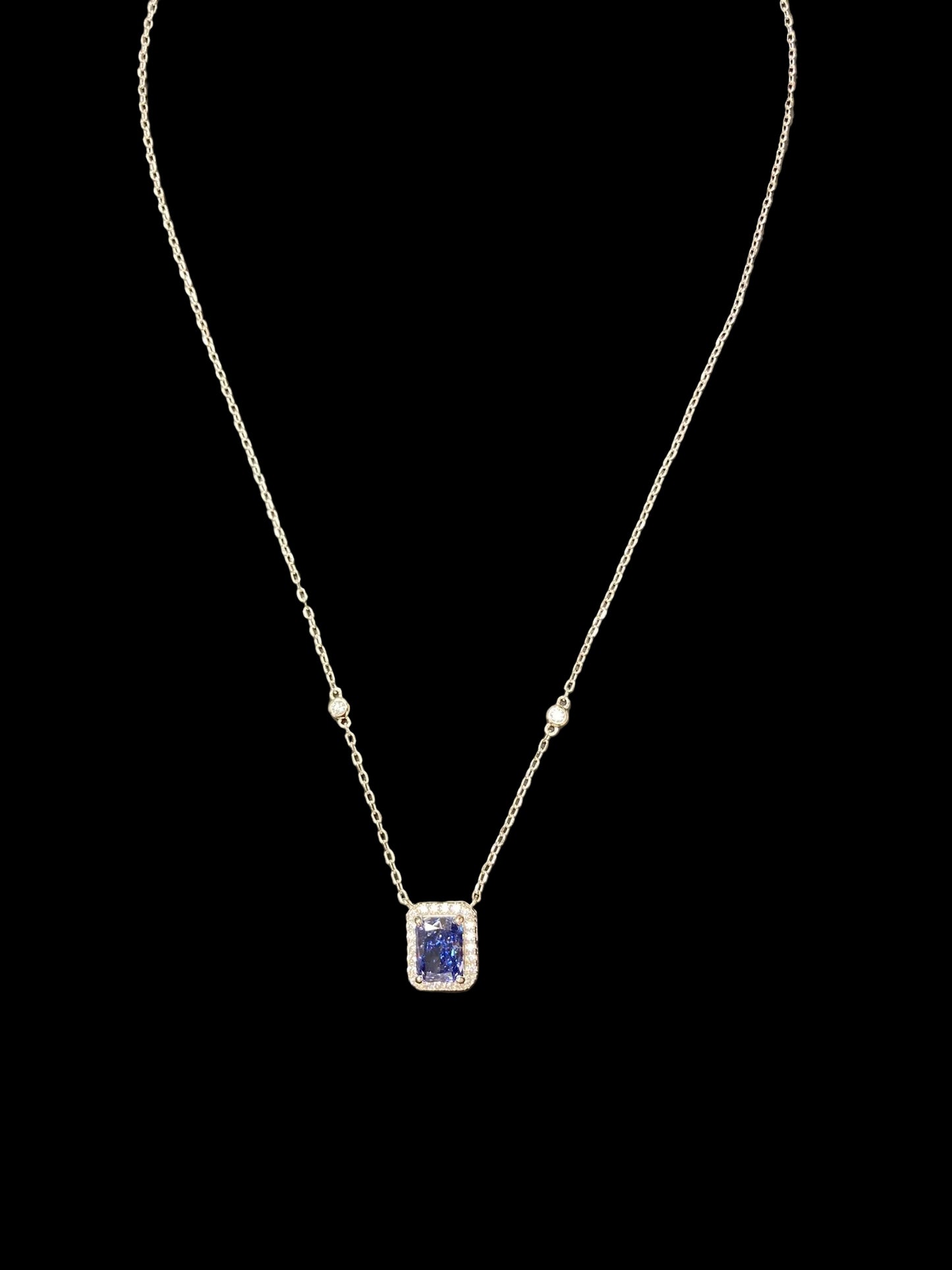 Sterling Silver Necklace CZ Stone NCZA802