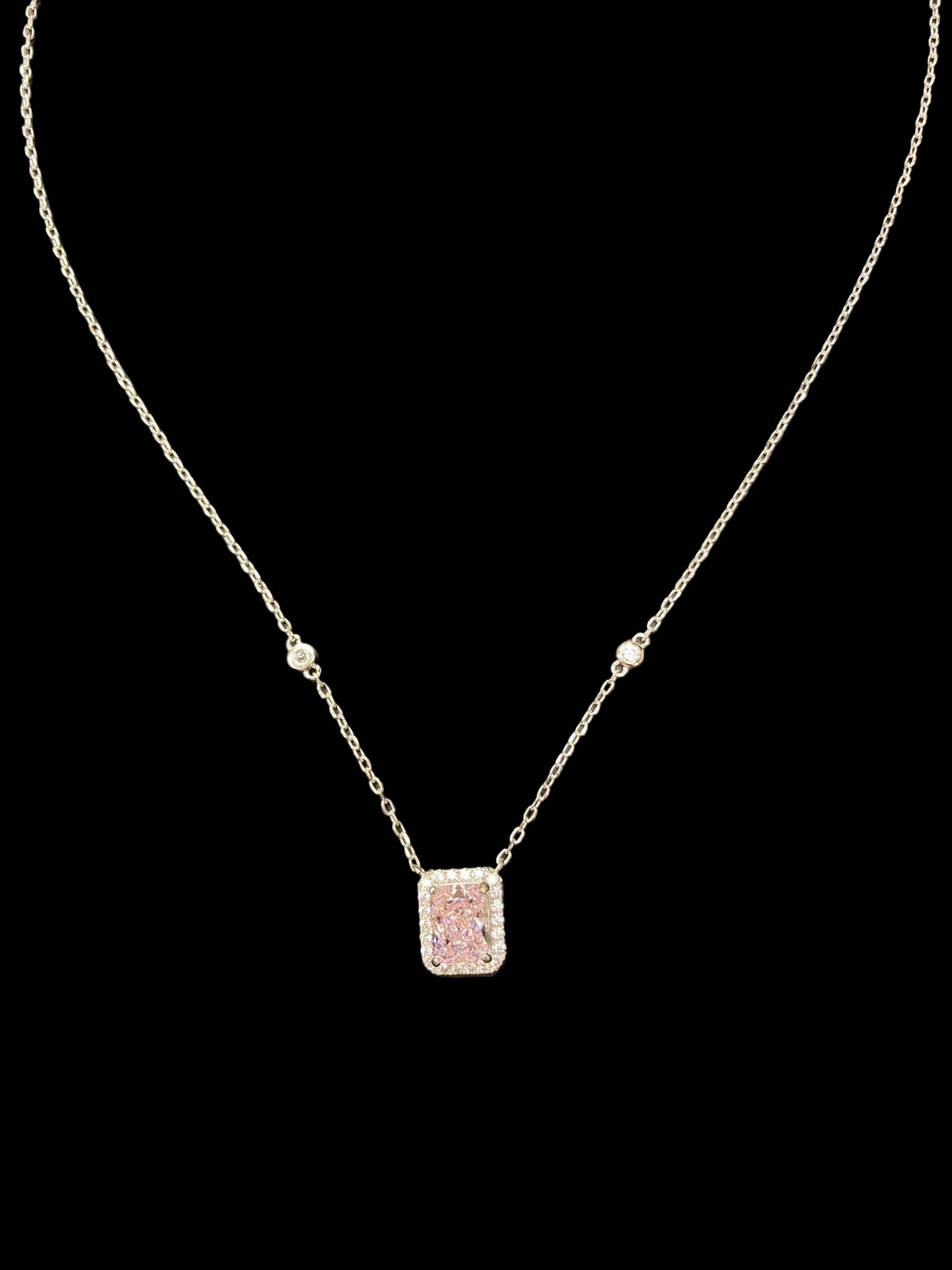 Sterling Silver Necklace CZ Stone NCZA802