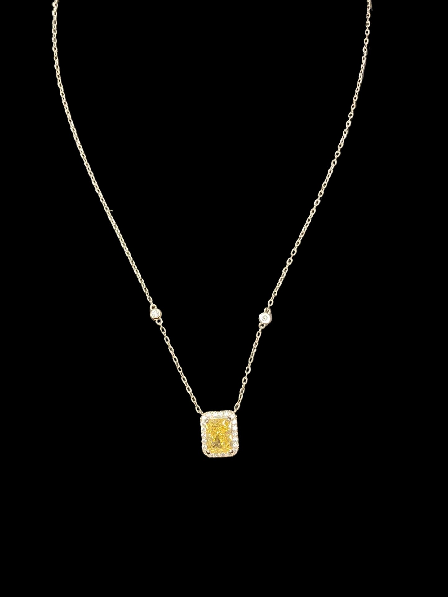 Sterling Silver Necklace CZ Stone NCZA802