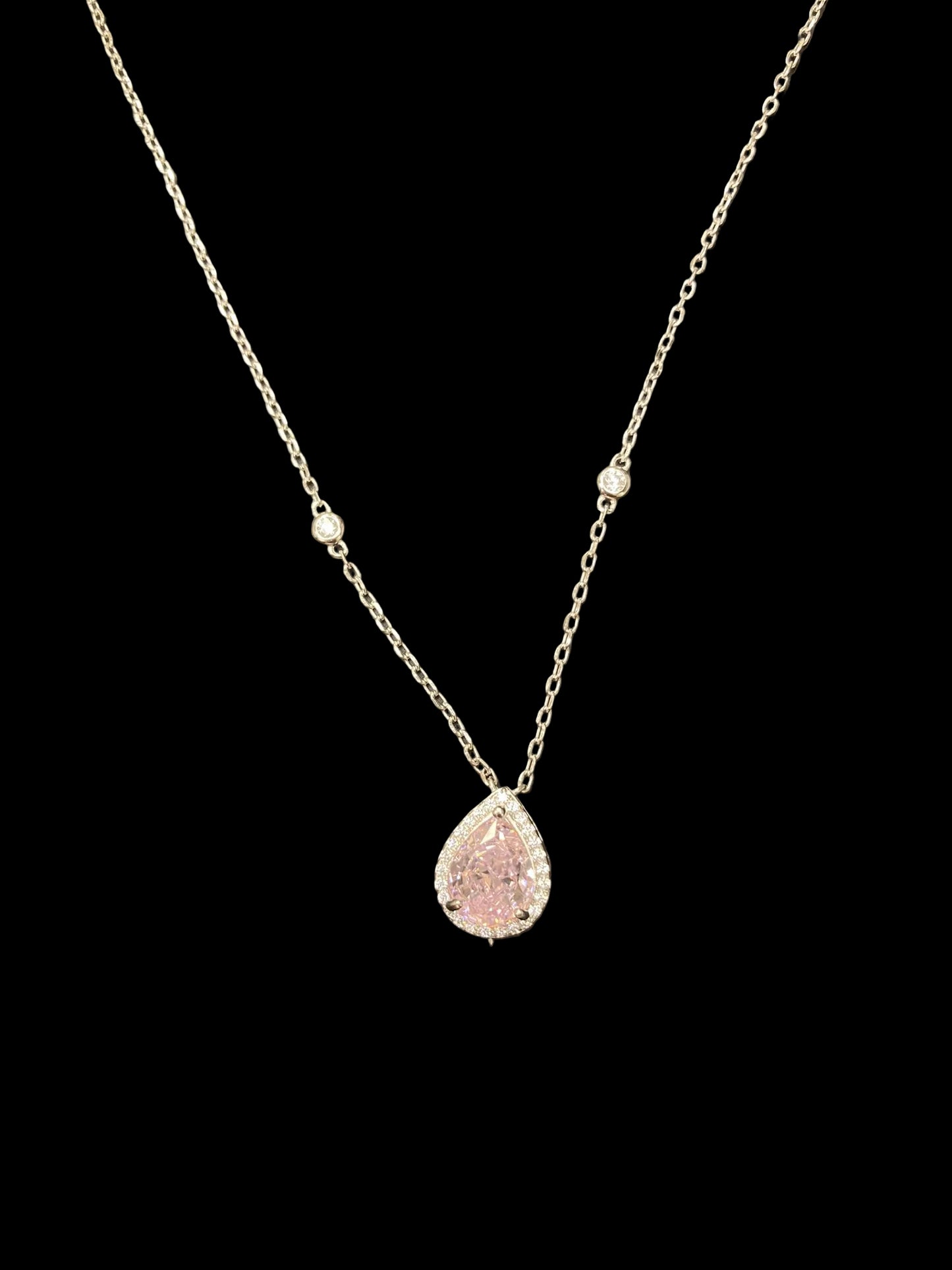 Sterling Silver Necklace CZ Stone NCZA804