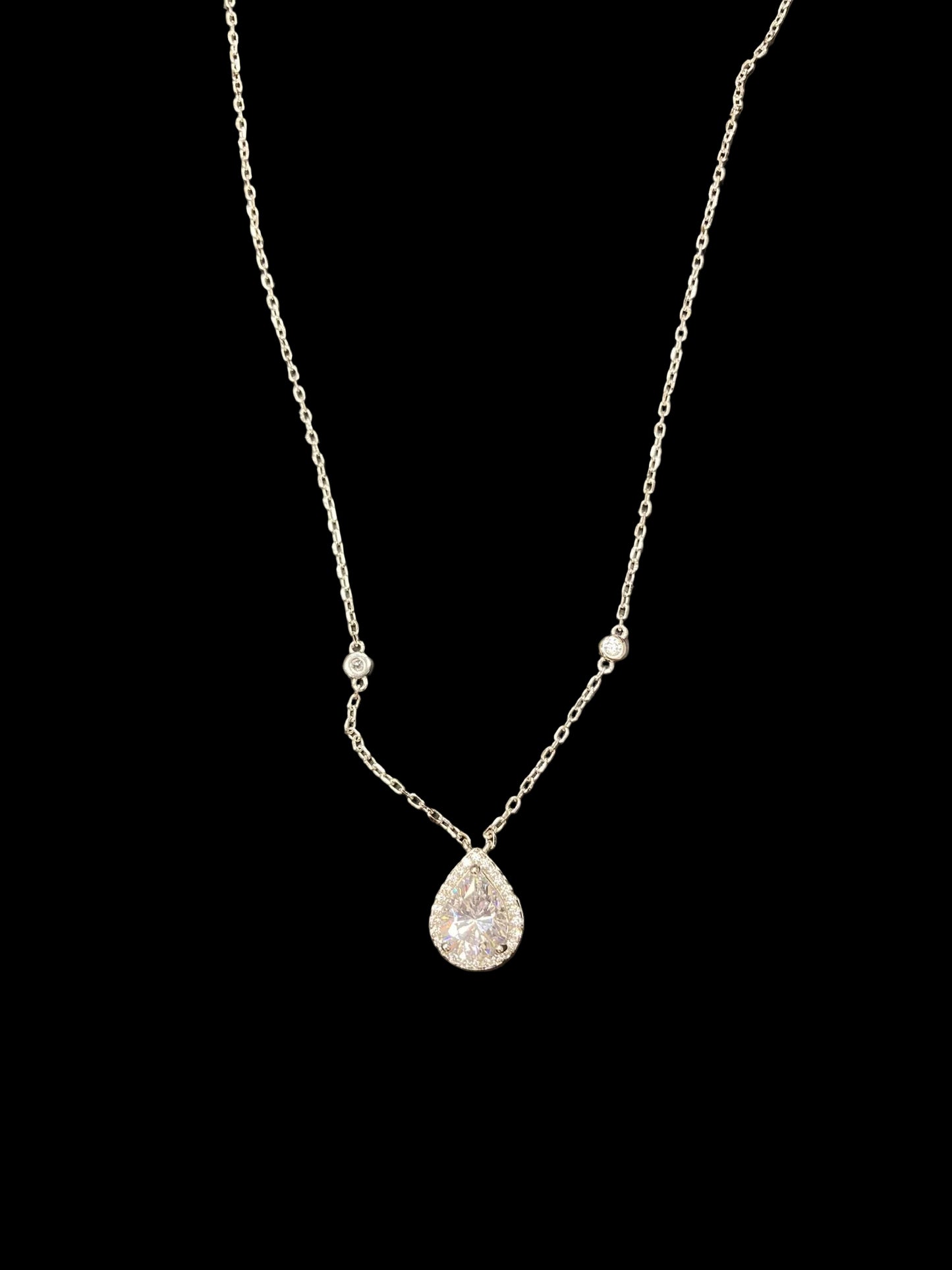 Sterling Silver Necklace CZ Stone NCZA804