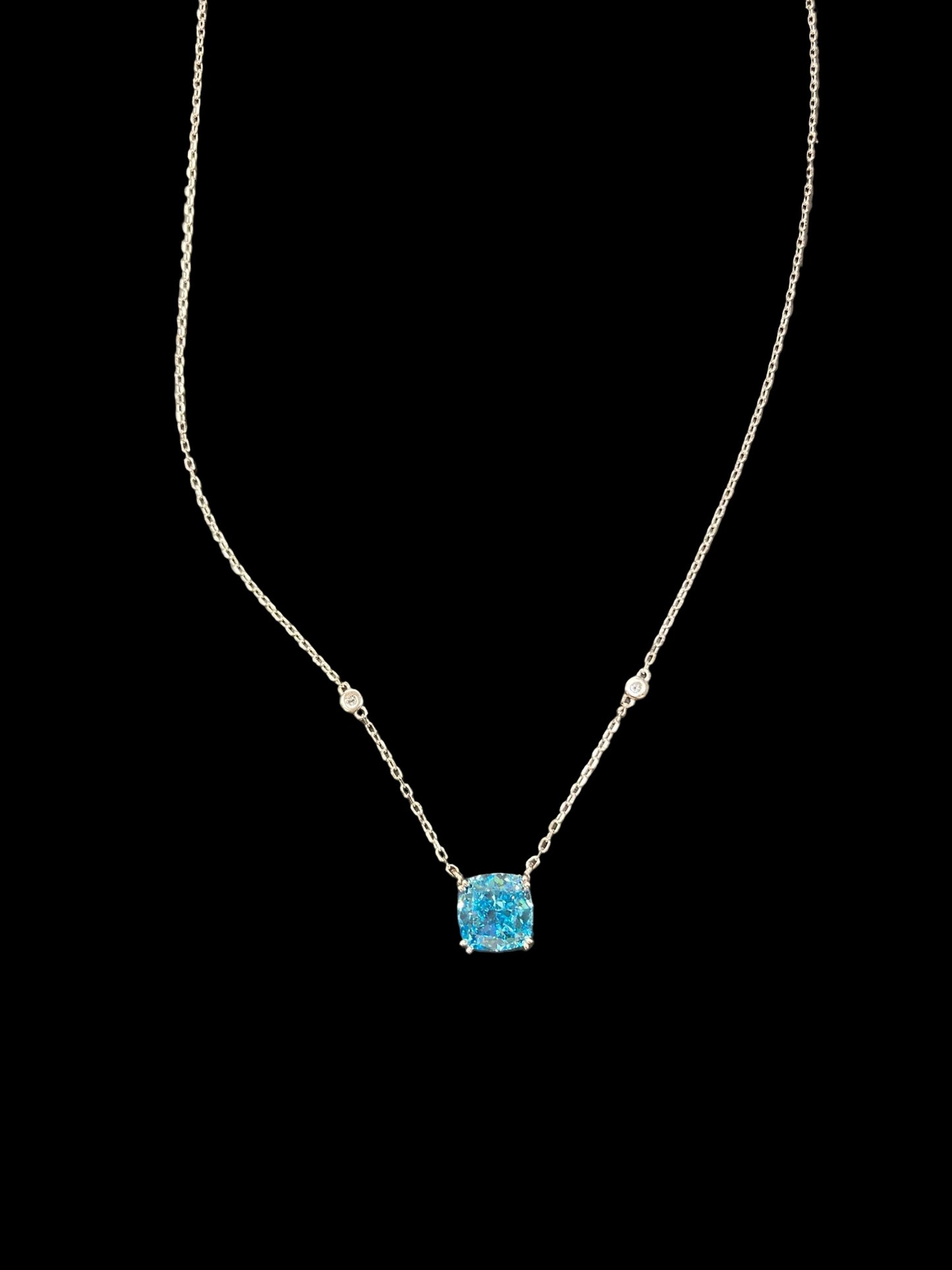 Sterling Silver Necklace CZ Stone NCZA806