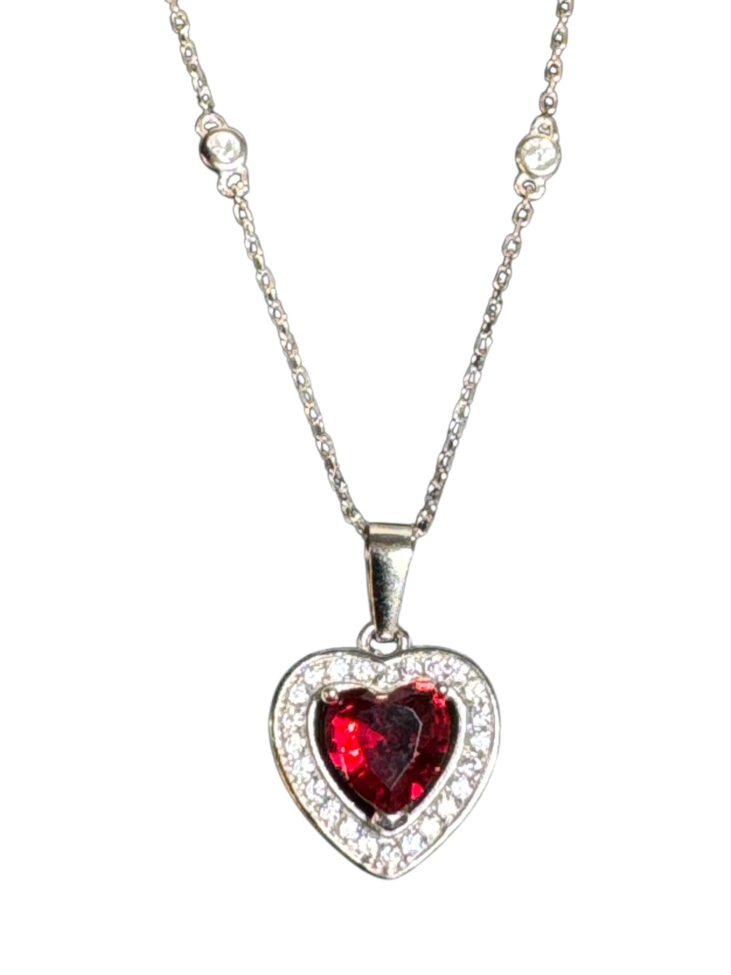 Sterling Silver Heart Shape Necklace NCZCL519