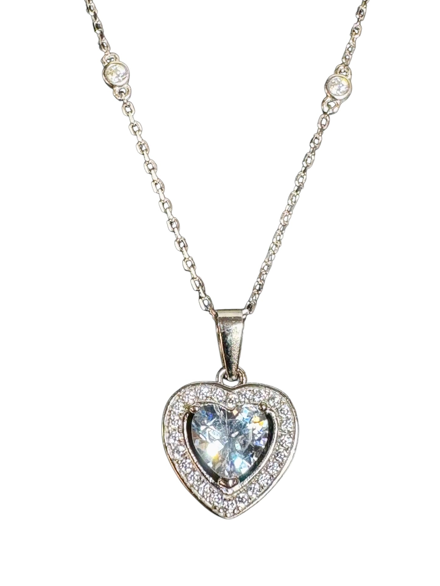 Sterling Silver Heart Shape Necklace NCZCL519
