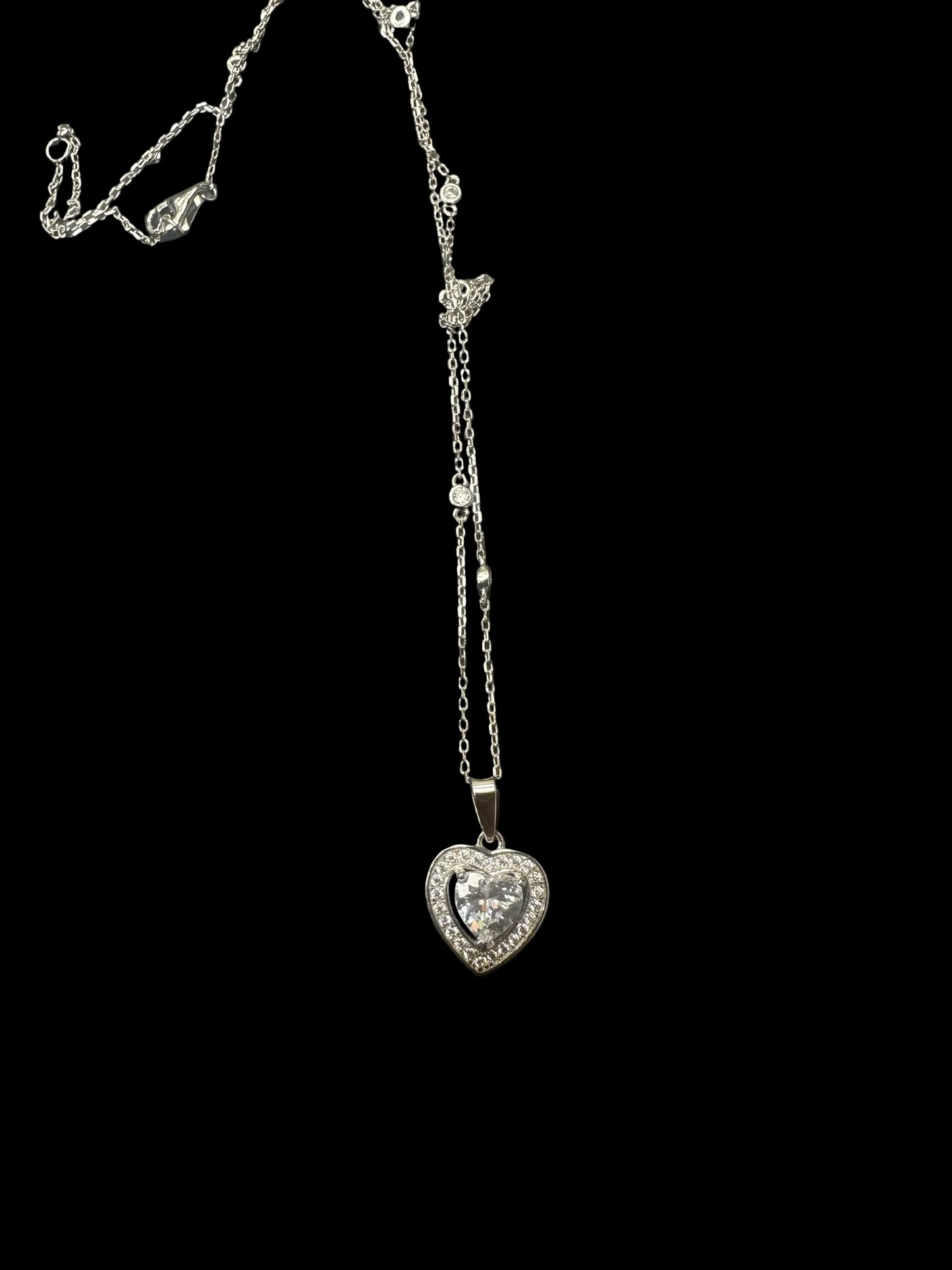 Sterling Silver Heart Shape Necklace NCZCL519