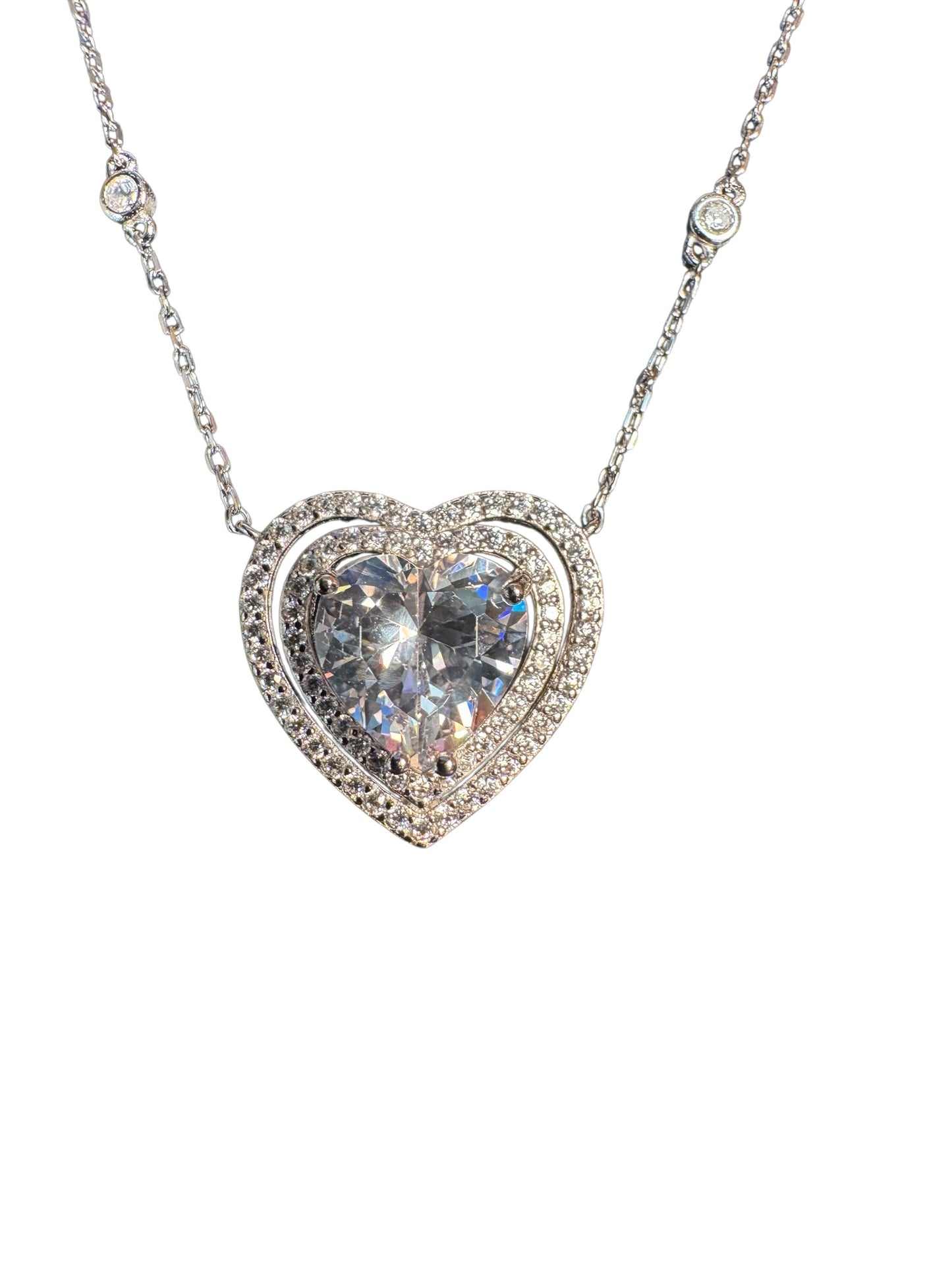 Sterling Silver Heart Shape Necklace NCZCL526