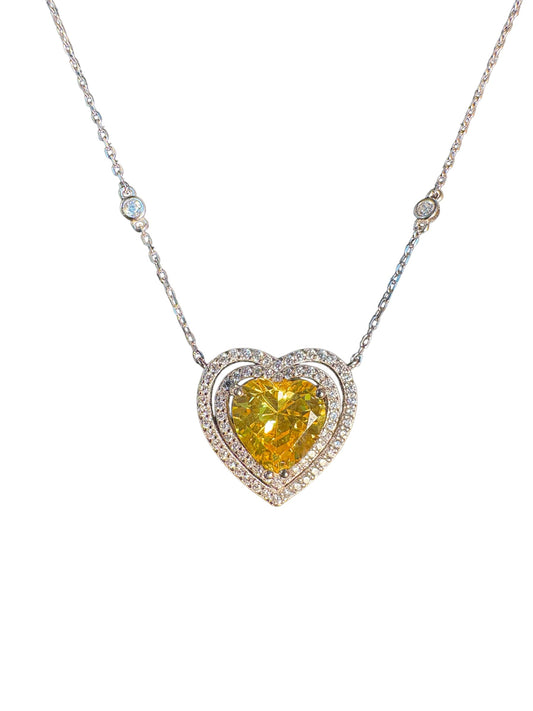Sterling Silver Heart Shape Necklace NCZCL526