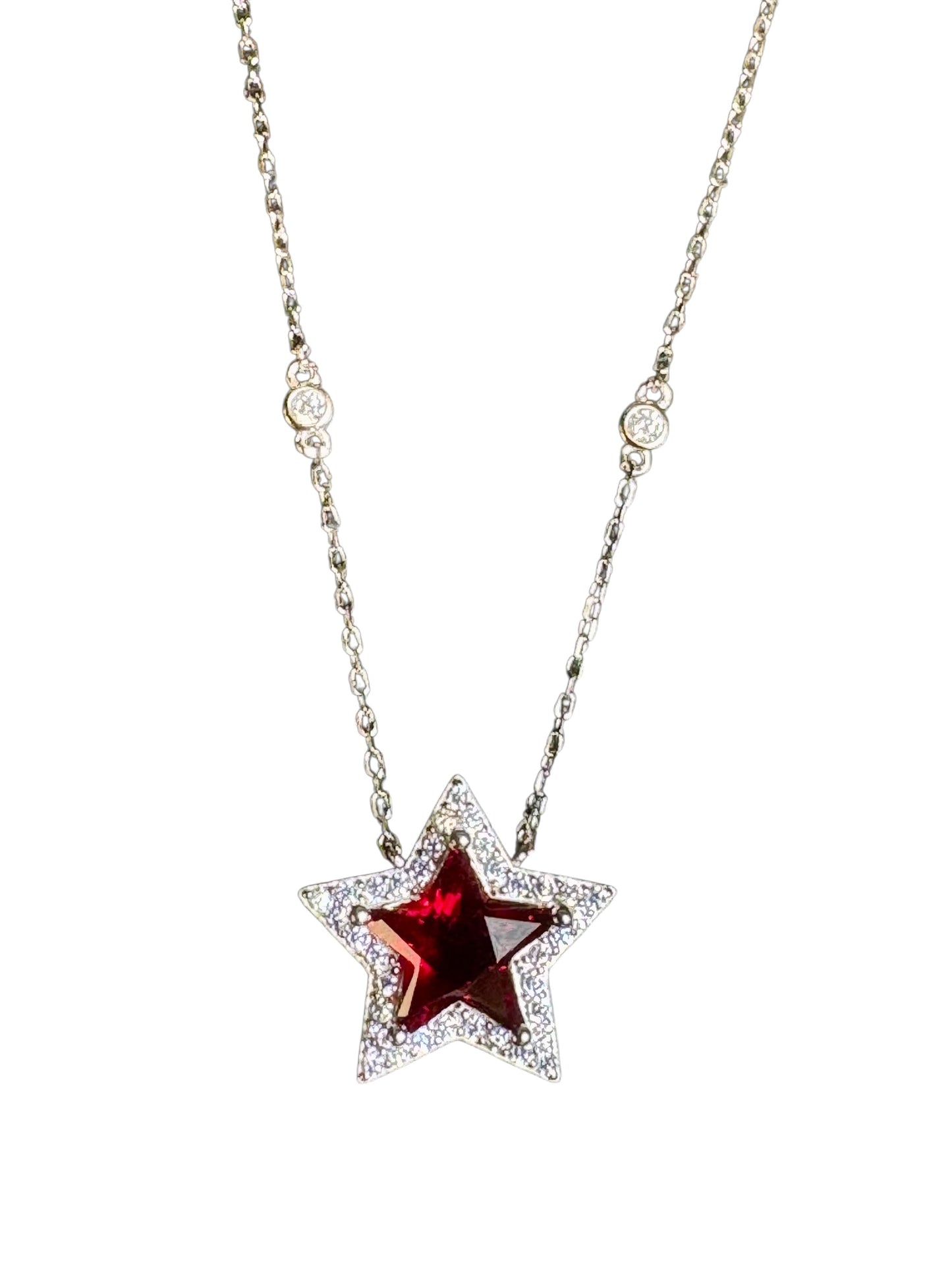 Sterling Silver Necklace Star CZ Stone NCZCZL517
