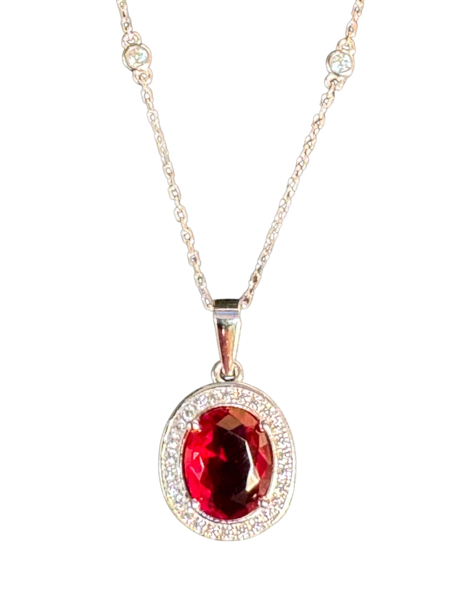 Sterling Silver Necklace CZ Stone NCZCL515