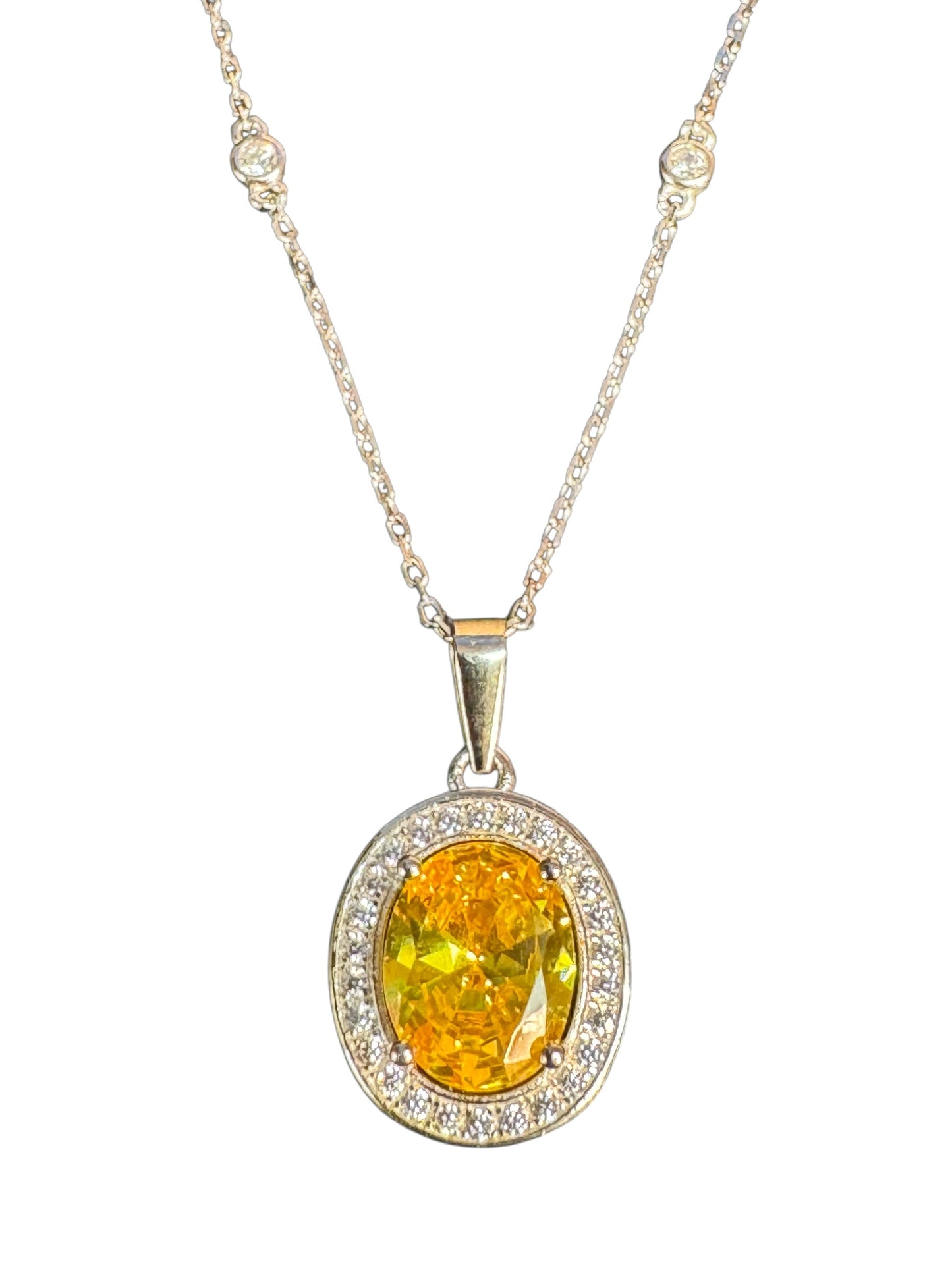 Sterling Silver Necklace CZ Stone NCZL517