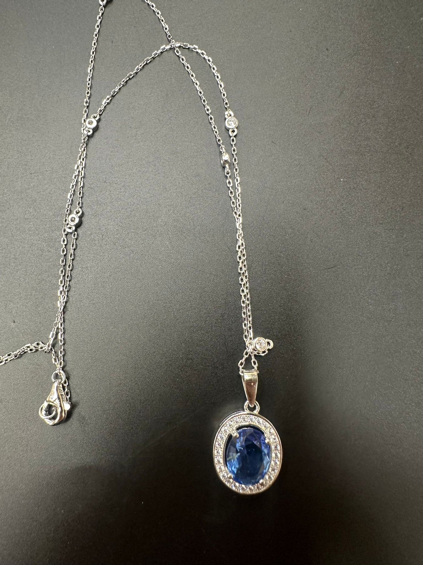 Sterling Silver Necklace CZ Stone NCZL517