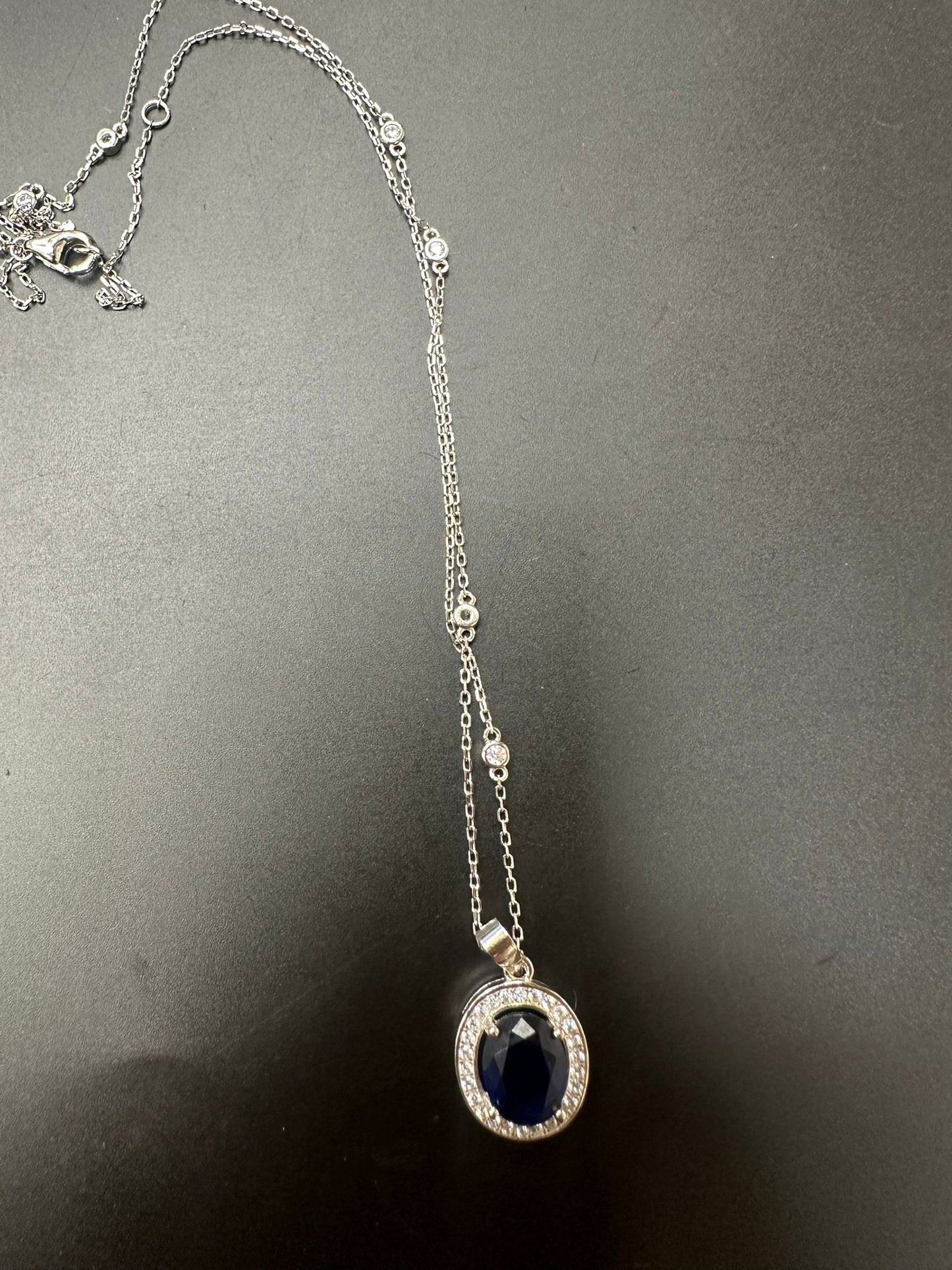 Sterling Silver Necklace CZ Stone NCZL517