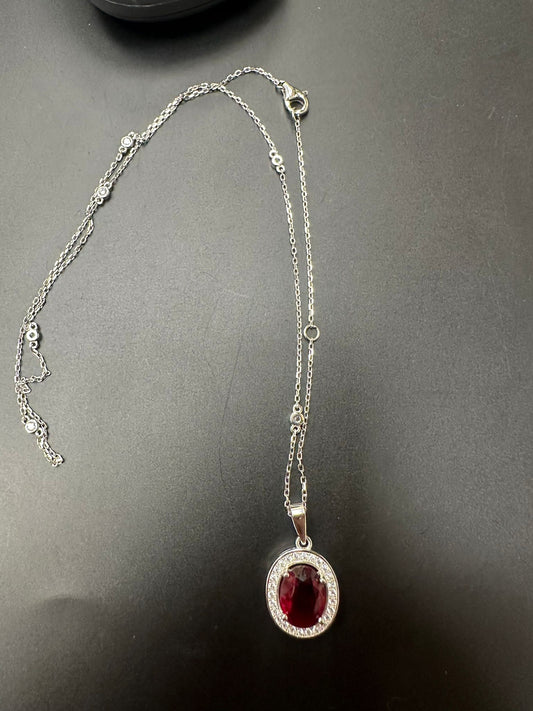 Sterling Silver Necklace CZ Stone NCZL517