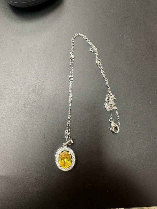 Sterling Silver Necklace CZ Stone NCZL517