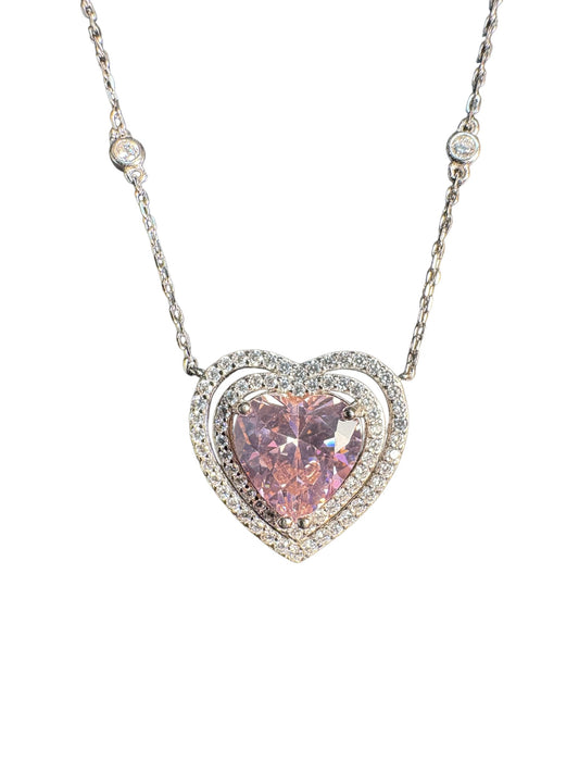 Sterling Silver Heart Shape Necklace NCZCL526