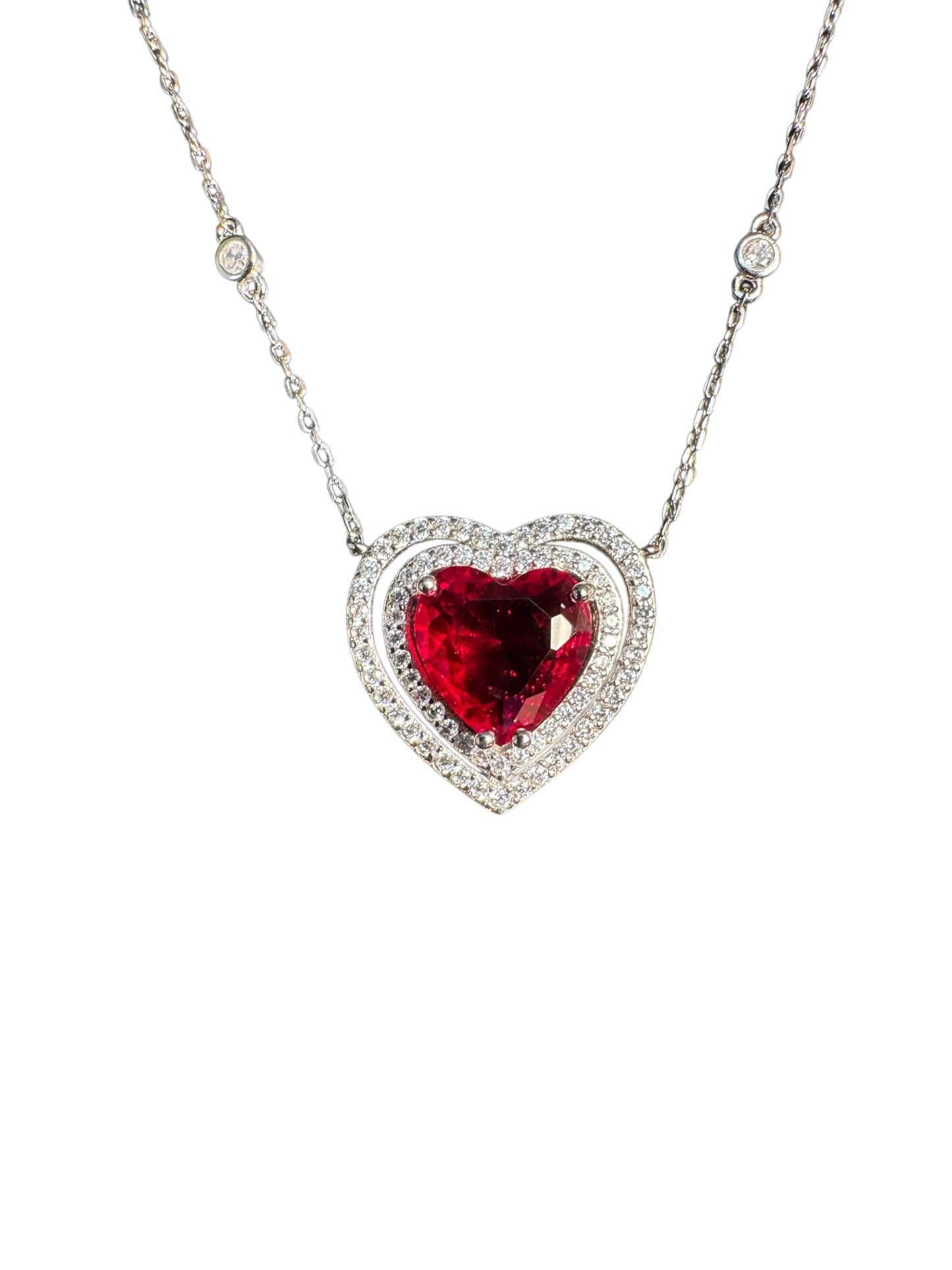 Sterling Silver Heart Shape Necklace NCZCL526