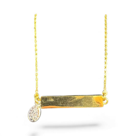 Sterling Silver ID Necklace Gold Plated NP3301