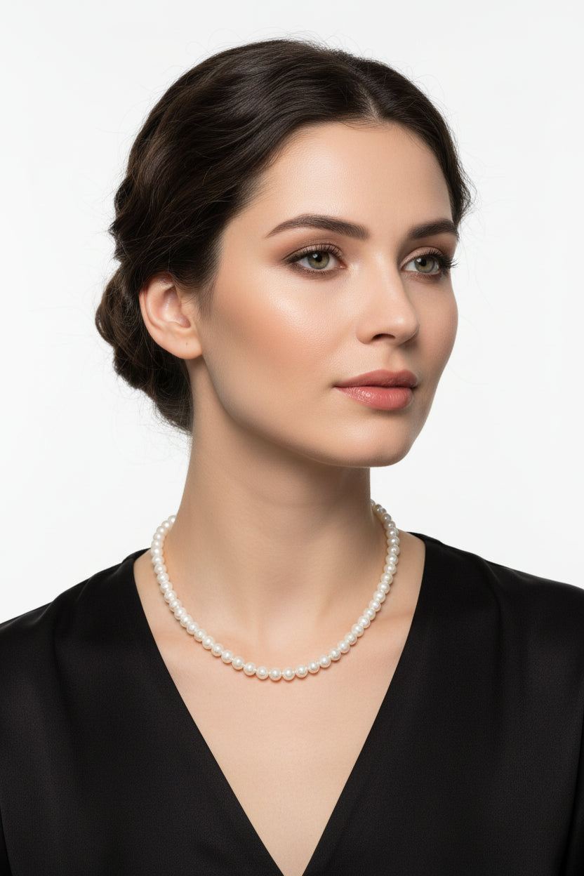 Sterling Silver Pearl Necklace NPRL500