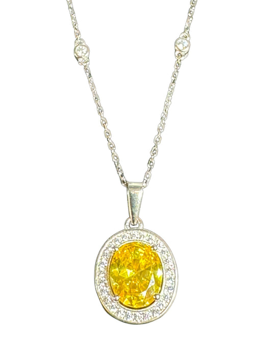 Sterling Silver Necklace CZ Stone NCZCL515