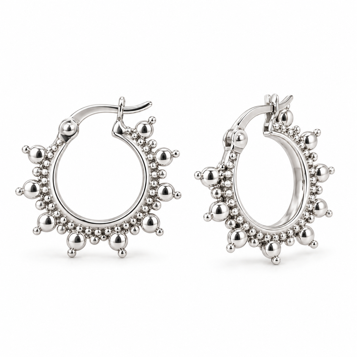 Sterling Silver Hoop Creole Earring ECZ186660