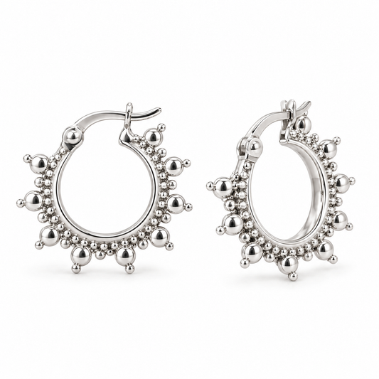 Sterling Silver Hoop Creole Earring ECZ186660