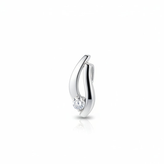 Sterling Silver Cz Pendant PCZ007 showcasing a sleek design with a sparkling cubic zirconia.