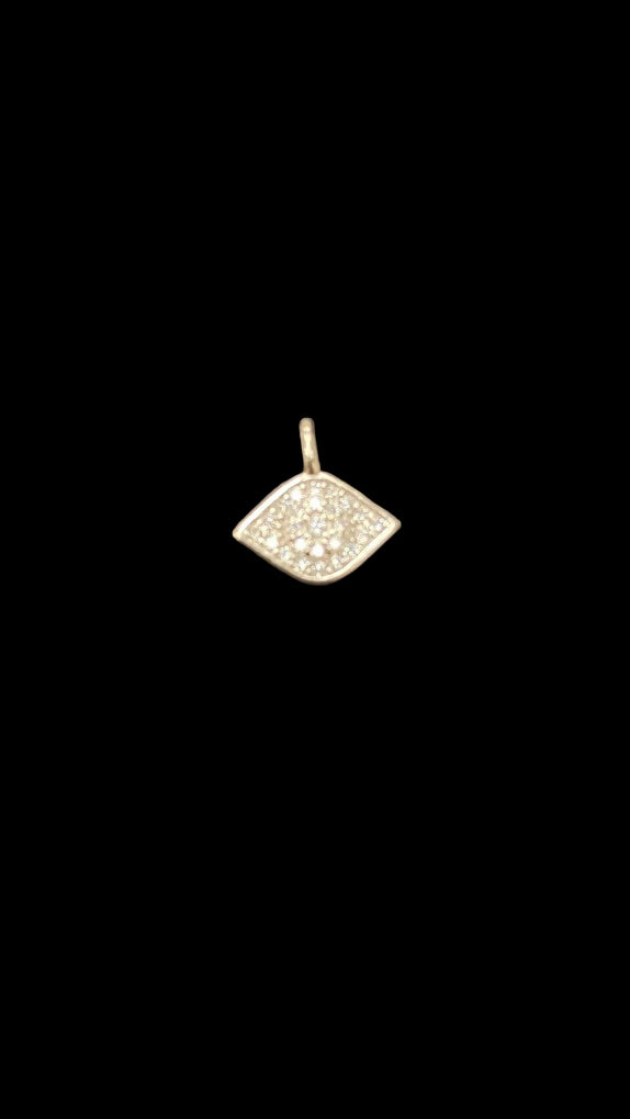 Sterling Silver Cz Evil Eye Pendant PCZ011 showcasing intricate cubic zirconia detailing.
