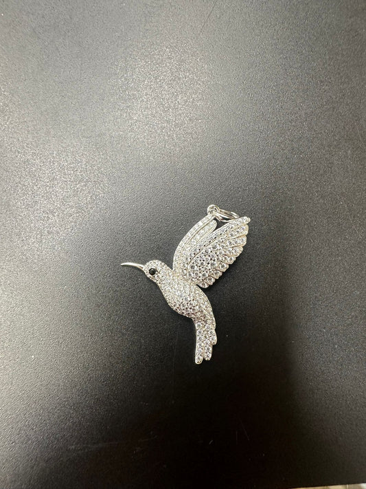 Sterling Silver Bird Pendant CZ Stone PCZ10041