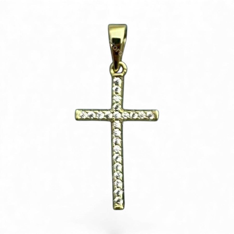 Sterling Silver Cross Pendant CZ Stone PCZ10092