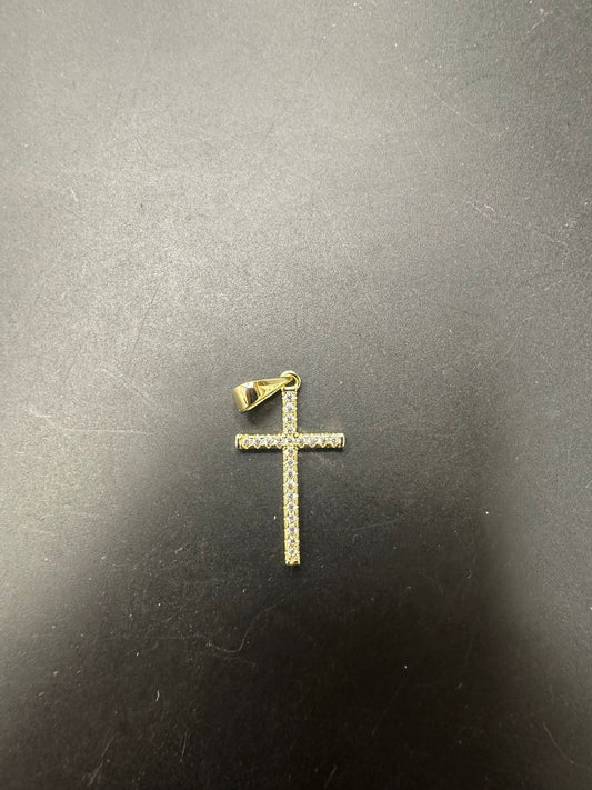 Sterling Silver Cross Pendant CZ Stone PCZ10092