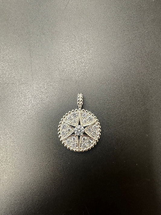 Sterling Silver Round Star Pendant PCZ1019