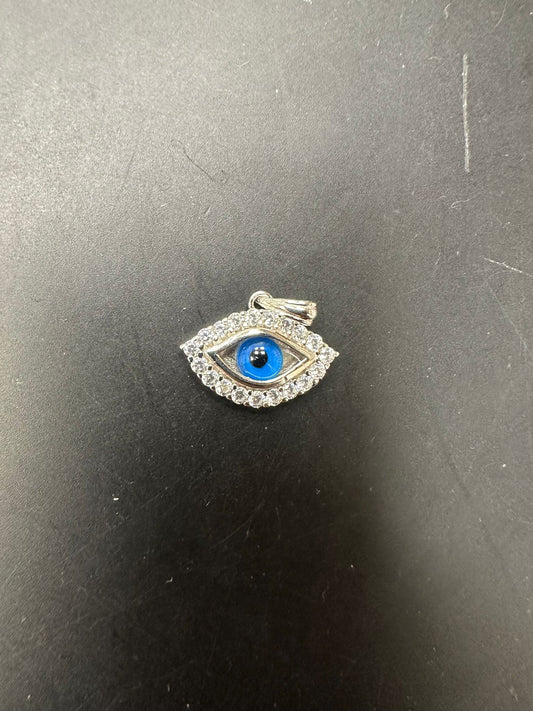 Sterling Silver Evil Eye Pendant CZ Stone PCZ8082