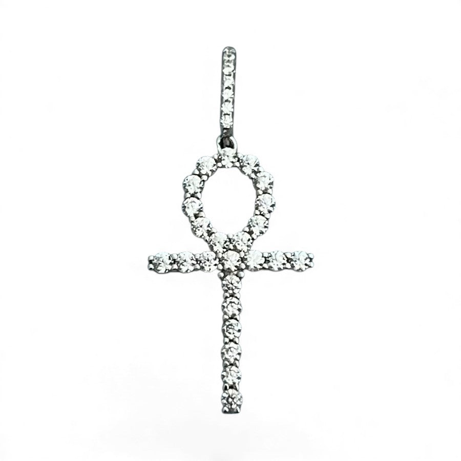 Sterling Silver Cross Pendant CZ Stone PCZ9015