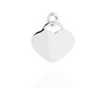 Sterling silver heart pendant, plain heart design, 24 mm charm, perfect for custom jewelry.