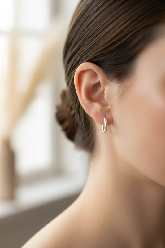 silver hoop earrings