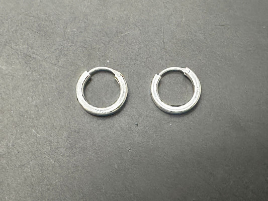 Sterlin Silver Plain Round Earrings PE01177002
