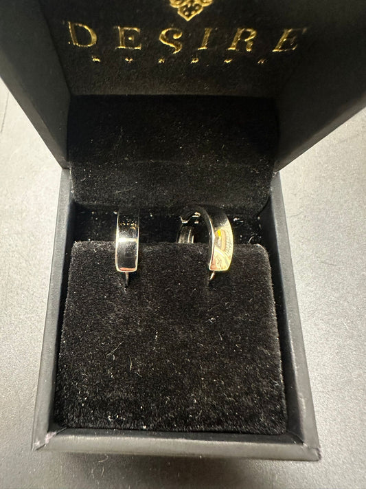 Sterling Silver Round Earring Plain PE1002